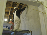First Floor--Encapsulation step for new plaster in south east corner room - November 8, 2010