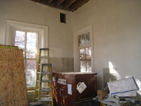 First Floor--Final skim coat for plaster in south east corner - November 17, 2010