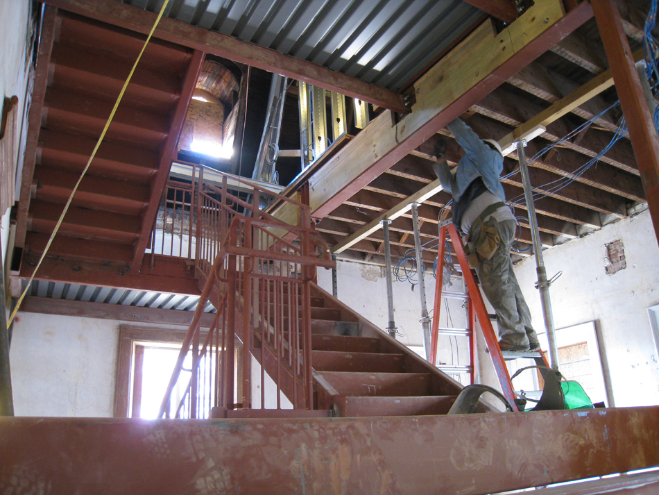 Second Floor--Installation of the west staircase