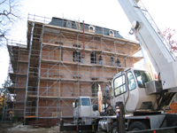 Miscellaneous--Lifting the parts for the east staircase into the building - November 19, 2010
