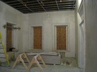 Second Floor--Final plaster coat in northeast room - January 7, 2011
