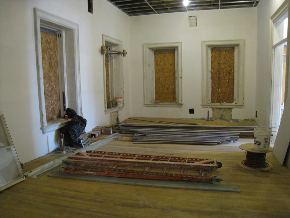 Second Floor--Northeast corner room with sanded original floor and finished plaster - January 20, 2011