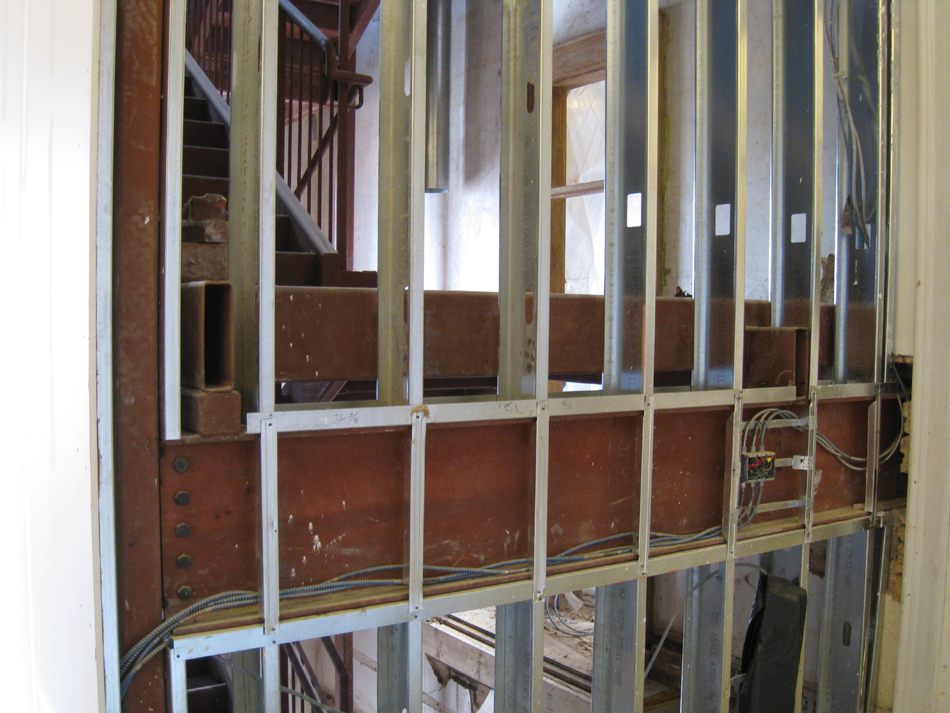Second Floor--Bracing for east stairwell - January 20, 2011