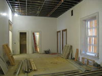 Second Floor--Northeast corner room showing newly installed restored windows and sanded floors - February 1, 2011