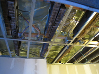 Third Floor--Insulation blown into ceiling, southwest corner room - February 1, 2011