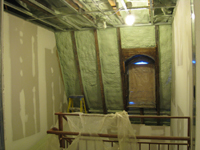 Third Floor--Insulation blown in, west stairwell - February 1, 2011