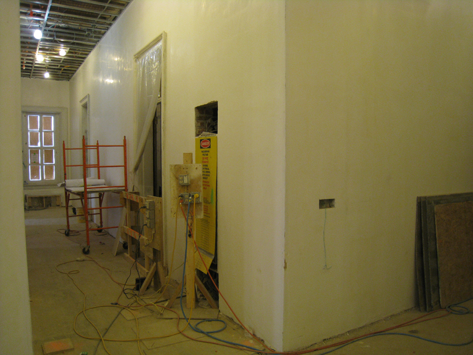 First Floor--Mid-Corridor looking west with electrical box - February 18, 2011
