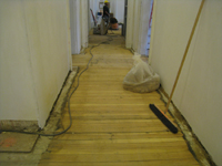 Second Floor--Corridor looking east with newly sanded floors - February 18, 2011