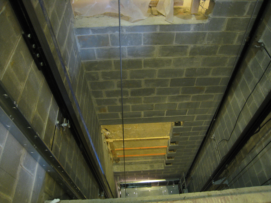 Second Floor--Elevator shaft looking down - February 18, 2011