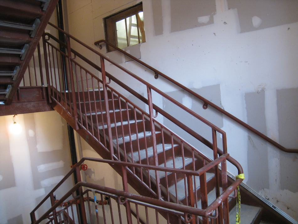 Second Floor--west staircase with poured concrete steps - February 18, 2011