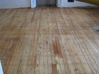 Second Floor--South east central room.  --Detail of sanded and sealed floor - March 15, 2011