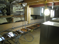 Geothermal/HVAC--Installation of air handler in the ceiling of the third floor - April 20, 2011