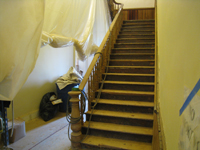 First Floor--Main stairwell being restored - April 29, 2011