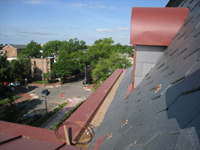 Roof--South side looking west, showing preparation for lightning grounds - May 11, 2011