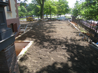 Grounds--Newly laid topsoil ready for landscaping, south east side - June 2, 2011