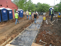 Grounds--Preparing to pour sidewalks - June 10, 2011