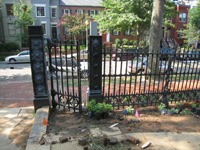Fence--Newly installed gate on west side of south entrance - July 9, 2011