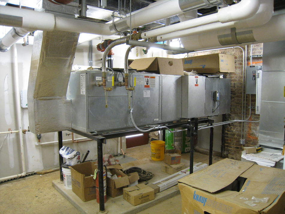 Ground Floor (Basement) --Mechanical room showing air handler - July 9, 2011
