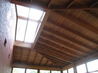 Carriage House--Ceiling--African mahogany and skylight - July 18, 2011